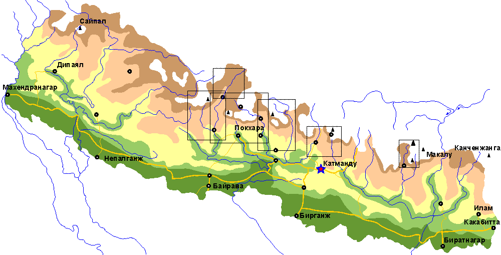 карта Непала